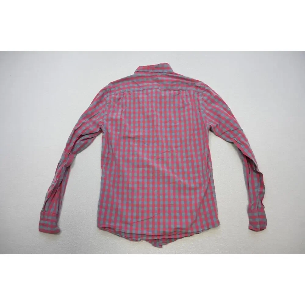 J Crew Flex Wash Dress Shirt Slim Plaid Button Up Long Sleeve Mens‎ Small